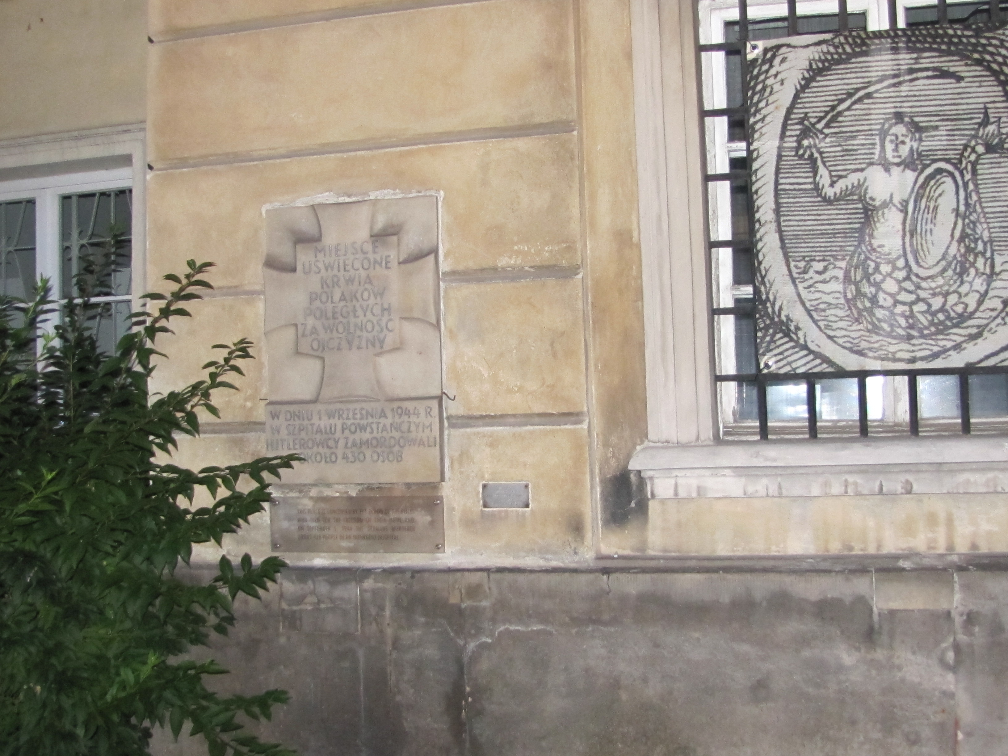 Plaque where people were murdered Warsaw