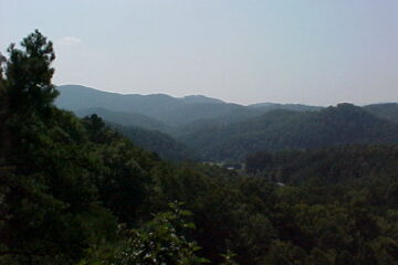 view of smokies from cabin