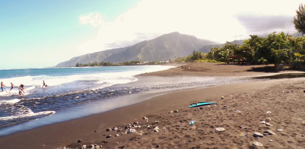 Black sand beach