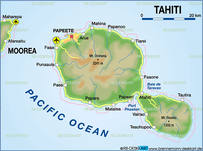 Map of Tahiti