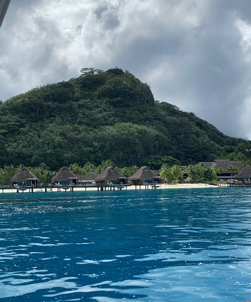 Blue water on Bora Bora.