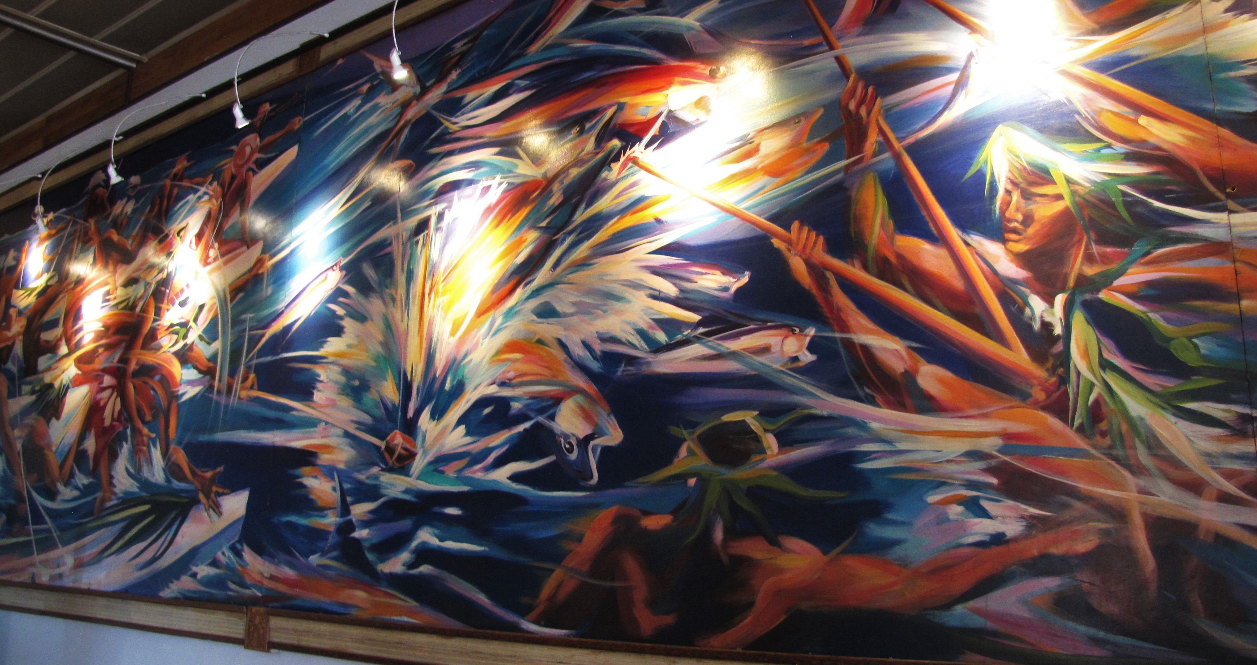 Mural at airport in Tahiti