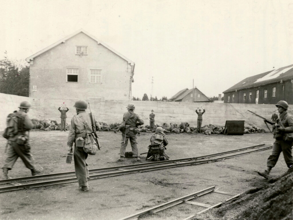 Dachau execution in the coalyard.