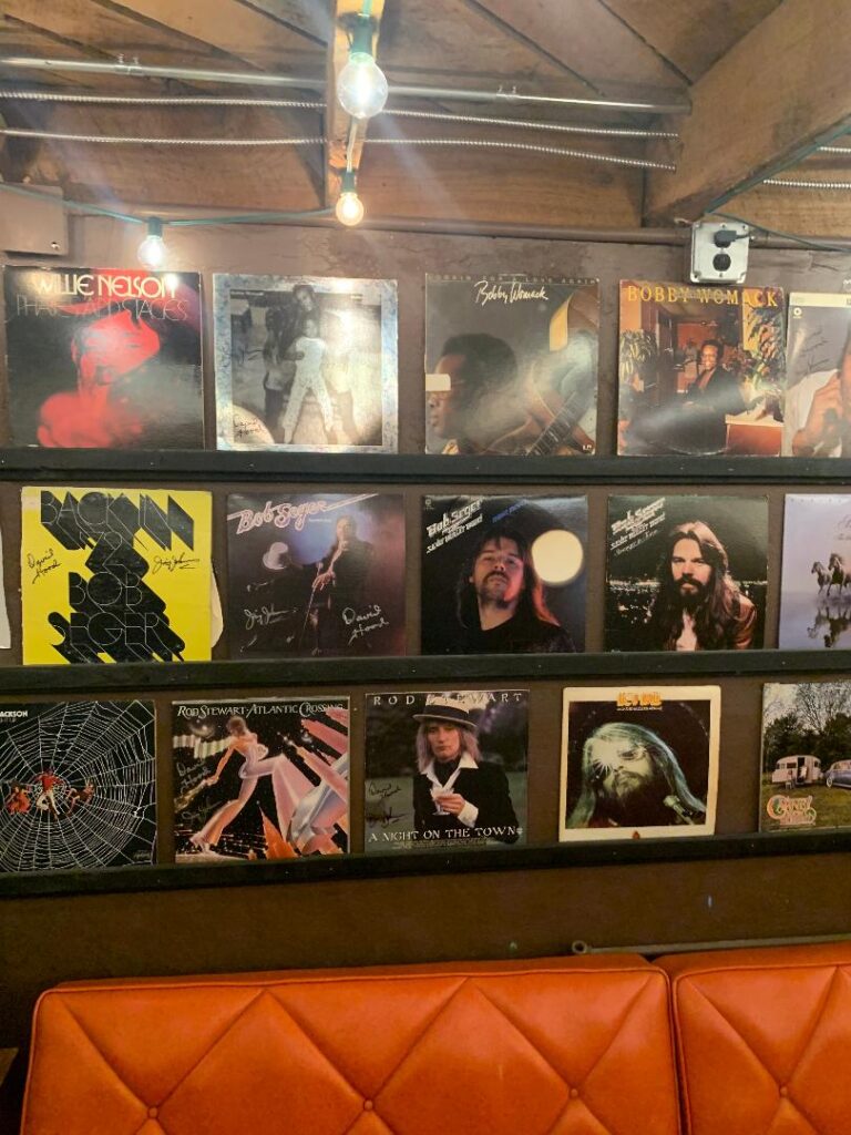 Records on the wall in Sheffield Alabama