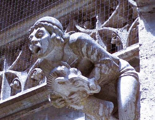 Gargoyle riding horse
