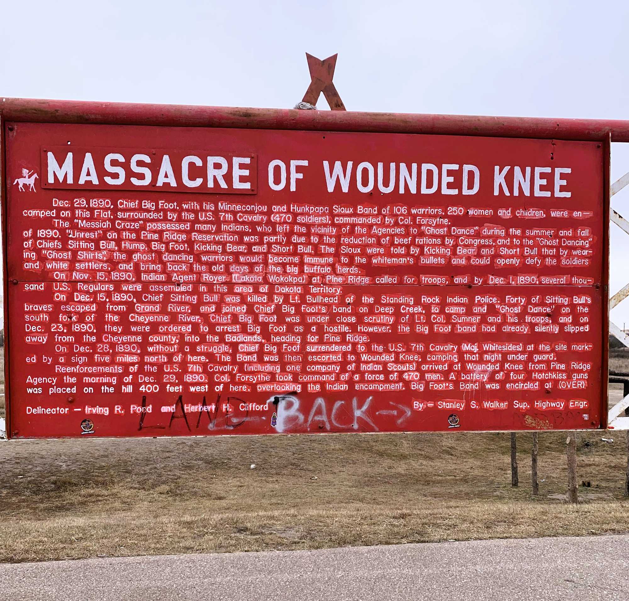 Massacre at Wounded Knee Sign