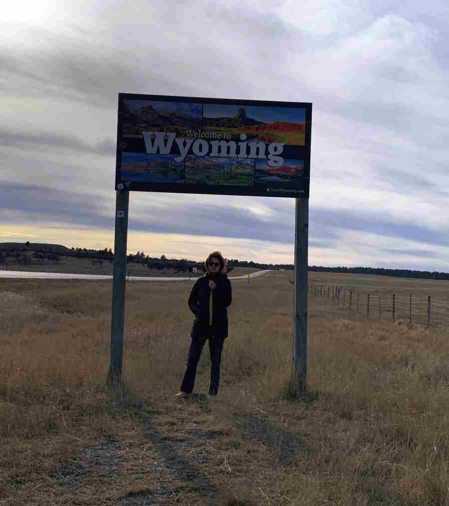 Me with sign Wyoming