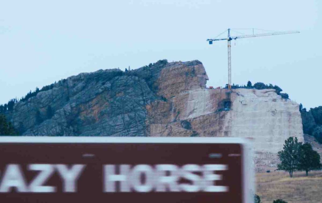 crazy horse with sign